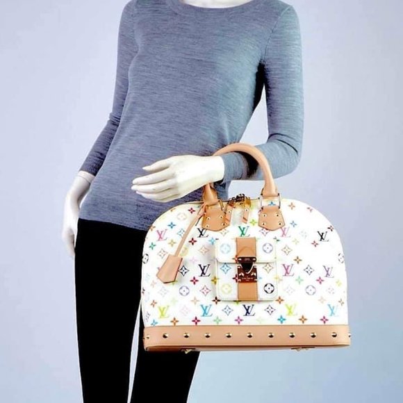 ❌SOLD❌Louis Vuitton White Multicolore Alma GM bag - Picture 4 of 12